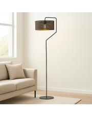 Elegancka lampa stojąca do salonu TESALLIA AŻUR z oryginalnym abażurem w siateczkę