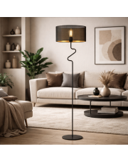 Oryginalna lampa podłogowa do salonu MORONI AŻUR w czarnym kolorze