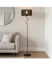 Oryginalna lampa podłogowa do salonu MORONI AŻUR w czarnym kolorze