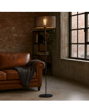 Oryginalna lampa podłogowa do salonu MORONI AŻUR w czarnym kolorze