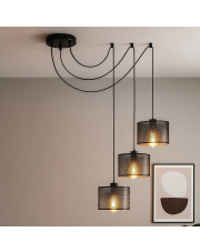 Czarna lampa wisząca pająk 3 ramienna WAIKIKI W3 AŻUR