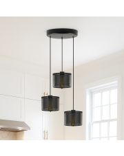 Czarna 3-punktowa lampa wisząca PUEBLO AŻUR