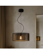 Czarna lampa wisząca do salonu HAJFA AŻUR fi - 40 cm - kolor czarny