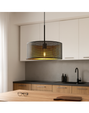 Czarna lampa wisząca nad stół SINTRA AŻUR fi - 40 cm - kolor czarny