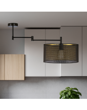 Czarna lampa sufitowa z regulowanym ramieniem RANGUN AŻUR