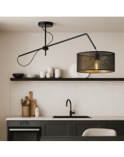 Czarna lampa wisząca z regulowanym ramieniem RIO AŻUR