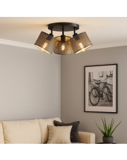 Regulowana czarna 3-płomienna lampa sufitowa o minimalistycznej formie DAKOTA AŻUR