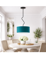 Tkaninowa lampa sufitowa w kolorze morskim LOZANNA fi - 40 cm 