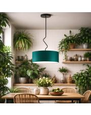 Nowoczesna lampa sufitowa do jadalni LOZANNA fi - 40 cm abażur zieleń butelkowa