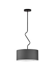 Minimalistyczny żyrandol do sypialni LOZANNA fi - 40 cm w kolorze grafitowym