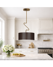 Brązowa lampa sufitowa nad wyspę kuchenną LOZANNA fi - 40 cm 