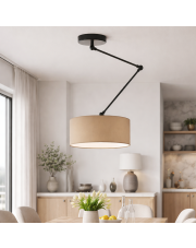 Lampa sufitowa z długim ramieniem regulowanym NEWA w czarno-beżowej kolorystyce