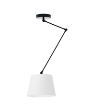 Nowoczesna lampa na ruchomym wysięgniku JUMA designerska lampa sufitowa z białym abażurem