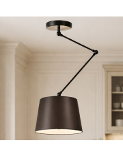 Regulowany żyrandol z brązowym abażurem JUMA nad stół