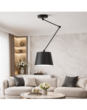 Czarna lampa sufitowa JUMA z regulowanymi ramionami