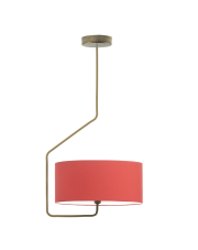 Nowoczesny plafon LED ze złotym stelażem LAVRIO czerwony plafon LED do sypialni