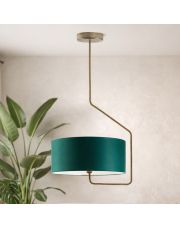 Nowoczesna lampa sufitowa do salonu i sypialni LAVRIO z abażurem zieleń butelkowa