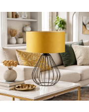 Lampka stołowa w nowoczesnym stylu LUKKA z musztardowym abażurem