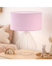Biała lampa stołowa z pastelowym abażurem LUKKA do pokoju dziecka