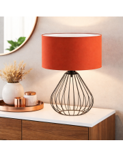 Czarna lampa biurkowa druciana LUKKA druciana lampka nocna z abażurem