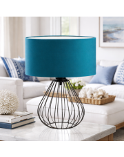 Loftowa lampka nocna z drutów w kolorze czarnym LUKKA lampka nocna do wnętrz loftowych