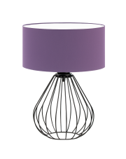 Fioletowa lampa stołowa z cylindrycznym kloszem LUKKA