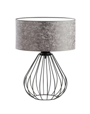 Designerska lampka nocna do sypialni LUKKA lampka nocna z abażurem druciana podstawa