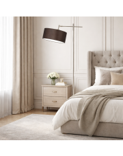 Klasyczna lampa podłogowa do czytania ruchoma MELTON z brązowym abażurem