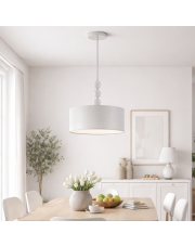 Żyrandol do salonu w stylu skandynawskim SALAMANCA jasnoszary plafon LED do salonu