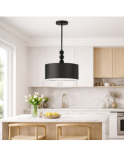 Czarny plafon sufitowy do kuchni SALAMANCA ozdobna lampa sufitowa czarna