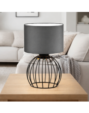 Czarna lampka nocna w stylu industrialnym NASHVILLE lampka nocna druciana do sypialni