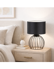 Czarna lampka nocna w stylu loftowym NASHVILLE lampka nocna metalowa minimalistyczna