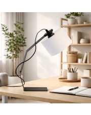 Czarno-biała lampka biurkowa w stylu minimalistycznym HAGA