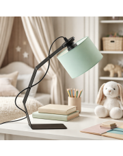 Designerska lampa stołowa z abażurem do pokoju dziecka HAGA lampka biurkowa z włącznikiem na kablu