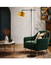 Lampa stojąca do czytania LED SERES musztardowa nowoczesna lampa stojąca regulowana