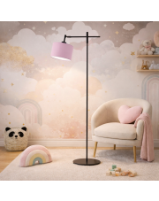 Ruchoma lampa podłogowa dla dzieci SERES nowoczesna lampa stojąca z abażurem w kolorze jasnofioletowym