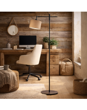 Lampa podłogowa regulowana z wysięgnikiem SERES w stylu rustykalnym