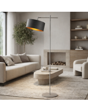 Regulowana lampa podłogowa na wysięgniku ruchomym MELTON GOLD w stylu skandynawskim
