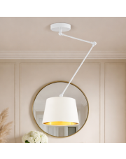 Regulowana lampa na wysięgniku biała glamour JUMA GOLD