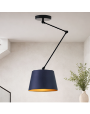 Czarna lampa sufitowa ze stożkowym abażurem na wysięgniku JUMA GOLD