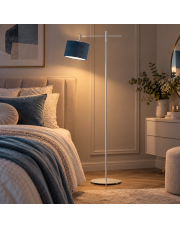 Elegancka lampa podłogowa do czytania SERES VELUR z regulacją kąta padania światła