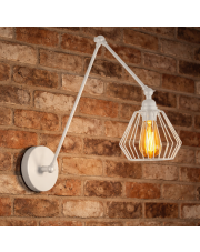 Czarny długi kinkiet loftowy z regulowanym ramieniem BALUMI LOFT