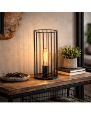 Czarna loftowa lampka nocna DAVOS LOFT