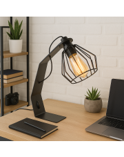 Metalowa lampa biurkowa do pracy i nauki KABUL LOFT w stylu loftowym