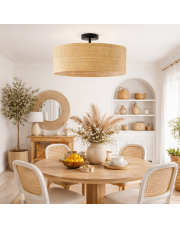 Rattanowy plafon do salonu WENECJA BOHO fi - 40 cm