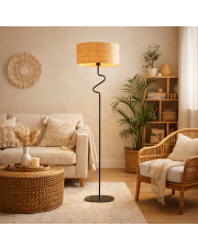 Lampa podłogowa z rattanowym abażurem MORONI BOHO