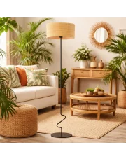 Czarno-beżowa lampa stojąca boho JERSEY BOHO