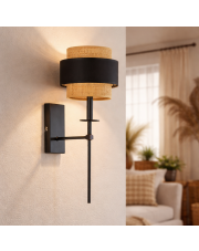 Rattanowy kinkiet pochodnia VADUZ BOHO w stylu boho