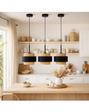 Pojedyncza lampa wisząca rattanowa nad wyspę kuchenną ELBA BOHO