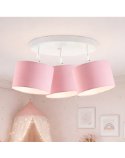 Dziecięca lampa sufitowa z 3 źródłami światła DAKOTA w kolorze biało różowym